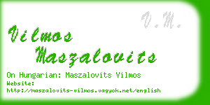 vilmos maszalovits business card